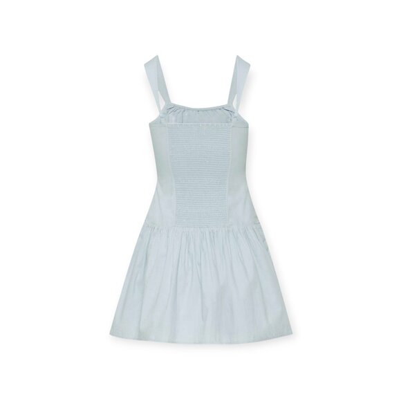 Aritzia Blue Dropwaist Cotton Poplin Dress Size L - Picture 2 of 11